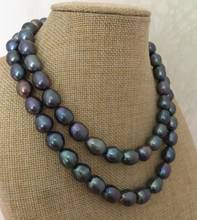 gorgeous 12-13mm Tahitian baroque black green pearl necklace 18" 2024 - buy cheap