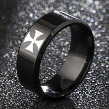 MANGOSKY 8mm Cross Titanium Ring For Men and Women 2024 - buy cheap