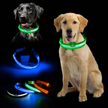 Перезаряжаемые мигающие ночные ошейники для собак с USB подсветкой Регулируемый ошейник для питомцев светодиодный светильник зарядка шаблон ошейник светящийся мигающий Тедди 2024 - купить недорого