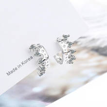2020 Fashion 925 Sterling Silver Earrings Girl Jewelry Exquisite Crown Zircon Hoop Earring Women Anniversary Accessories KOFSAC 2024 - buy cheap