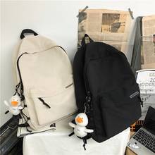 Solid Color Nylon Women Backpack Waterproof Travel Bagpack With Pendant School Bags For Teenager Girls School Backpack Mochila 2024 - купить недорого