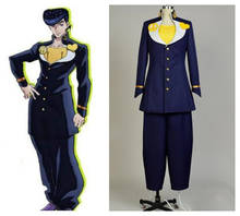 Disfraz de JoJo's Bizarre Adventure Josuke Higashikata, traje azul, uniforme para fiesta, Carnaval, Halloween, para hombres y adultos 2024 - compra barato