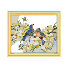 singing birds and fragrant flowers (2) cross stitch kit 14ct 11ct pre stamped canvas embroidery DIY handmade needlework 2024 - buy cheap