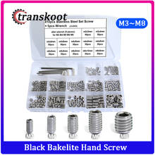 Transkoot 410pcs M3 M4 M5 M6 M8 304 Stainless Steel Allen Head Socket Hex Grub Set Screw Assortment Kit With 5 Wrench 2024 - buy cheap