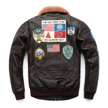 Vestuário militar g1 jaqueta de vôo espessamento quilted100 % couro dos homens casaco de inverno casaco m212 dropshipping 2024 - compre barato