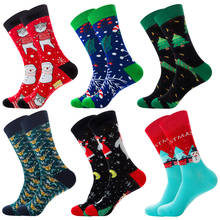 Autumn Winter Cartoon Christmas Series Mens Socks Cotton with Snowman Elk Happy Socks Gifts for Men 101801 2024 - buy cheap
