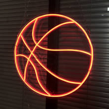 LED letrero de neón personalizado con logotipo de baloncesto, decoración de pared para Bar, Club, dormitorio, tienda, Fondo de fiesta, luz decorativa 2024 - compra barato