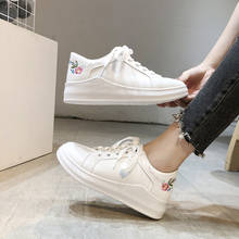 2019 Women Vulcanized Shoes Casual Shoes Spring Women Fashion Embroidered Breathable Hollow Lace-Up Women Sneakers 2024 - buy cheap