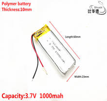 Bateria de energia litro boa qualidade 3.7v, 1000mah 102360 de polímero de lítio/li-ion bateria para tablet pc bank, gps, mp3,mp4 2024 - compre barato