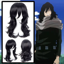 Fantasia de my hero academia 2019, peruca longa ondulada de cabelo sintético, para cosplay, de my hero academia, shouta aizawa 2024 - compre barato