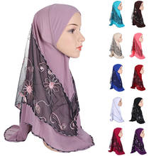 Lenço de malha hijab feminino, lenço de turbante islâmico para as mulheres, com cobertura completa 73*60cm 2024 - compre barato