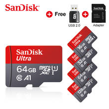 SanDisk-tarjeta de memoria Flash Original, Micro SD Clase 10, 16GB, 64GB, 128GB, A1, U1, adaptador, lector de tarjetas USB2.0 2024 - compra barato
