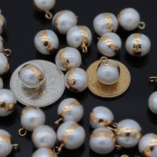 Colgantes redondos de perlas naturales de agua dulce, accesorios para collar, pulsera y pendientes, fabricación de joyas DIY, 8x16-10x18mm, 3 uds. 2024 - compra barato