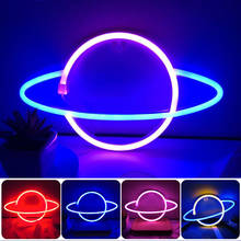 LED Neon Lamp Elliptical Planet Neon Sign Neon Light Battery Powered Home Decorative Wall Light Party Room Lighting Decor 2024 - buy cheap