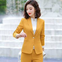 Female professional dress two-piece long-sleeved suit temperament pants set wild jacket fashion OL commuter ladies suit 2024 - buy cheap