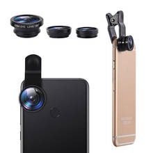 3 в 1 мобильный телефон камера рыбий глаз Широкоугольный макро объектив рыбий глаз набор фильтров для объектива камеры для объективов зум объектив с зажимом для iPhone Xiaomi Redmi 2024 - купить недорого