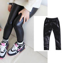 Calças leggings femininas para crianças 2-8t, calças para meninas crianças casuais elásticas de cintura alta e preta 2024 - compre barato