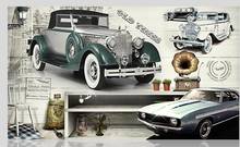 Papel tapiz 3d para decoración del hogar, foto personalizada Vintage europeo nostálgico, coche clásico, sala de estar, murales de pared 3d, papel tapiz para paredes 3 d 2024 - compra barato