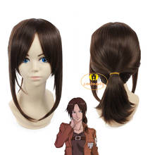 Attack on Titan Ymir Cosplay Wig Brown Short Ponytail Aurgelmir Heat Resistant Synthetic Hair with Wig Cap Halloween Party Wig 2024 - buy cheap