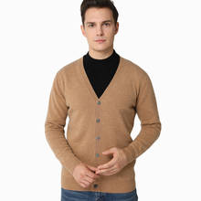 Suéteres básicos para hombre, cárdigan de lana y Cachemira con cuello en V, Chaqueta de punto de Color sólido, de punto plano, todo partido, otoño e invierno, 2020 2024 - compra barato