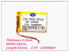 Литий-полимерные аккумуляторные батареи 524462 3,7 в 1500 мАч, литий-полимерные, литий-ионные аккумуляторные батареи для Mp3 MP4 MP5 GPS mobile bluetooth 2024 - купить недорого