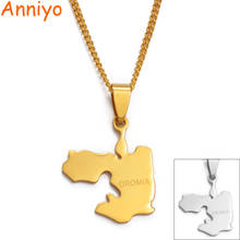 Anniyo prata cor/ouro cor etiópia oromia mapa pingente e colares para mulher oromo jóias presentes #013021 2024 - compre barato