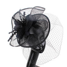 Perucas e chapéus fascinator kentucigarcigarro a roda de malha, acessórios de casamento festa com novo estilo syf111 2024 - compre barato