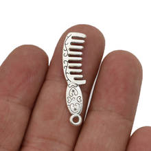 10 peças pingentes de berloque de prata tibetano diy pente de enfeite para pulseira joias acessórios de confecção artesanal 35x8 2024 - compre barato