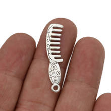 10pcs Tibetan Silver Plated DIY Comb Charms Pendants for Bracelet Jewelry Making Accessories Handmade Craft 35x8 2024 - buy cheap