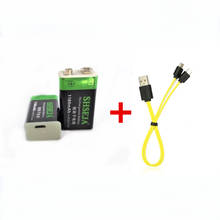 2pcs SHSEJA 1180mAh 9V rechargeable battery 6F22 USB lithium-ion battery with Micro USB fast charging cable 2024 - buy cheap