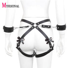 Leather Bow Garter Belt Stockings Suspenders Erotic Sexy Thigh Belt Underwear For Women Leg Straps Garters BDSM Bondage Harness 2024 - buy cheap