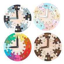 Montessori Cartoon Animal Educational Wooden Beaded Geometry Digital Clock Puzzles Gadgets Matching Clock Toy For Children 2024 - buy cheap