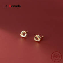 La monada brincos de prata femininos, brincos pequenos de coração, coreanos, joias femininas bonitas, 925 2024 - compre barato