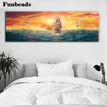 Full Square Round Drill 5D DIY Diamond Painting large Island sailing and sea birds 3D Embroidery Cross Stitch Home Decor FF531 2024 - buy cheap