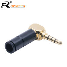 10pcs Luxury Jack 3.5mm Right Angle Earphone plug 4Pole Gold-plated Wire Connector Fit for 6mm Cable DIY Aluminum alloy tube 2024 - buy cheap