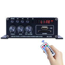 Mini Audio Power Amplifier Car Home Theater Amplifiers amplificador Audio with Bluetooth Remote Control Support TF Card USB FM 2024 - buy cheap