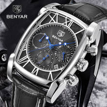 BENYAR mens watches business luxury automatic calendar quartz wristwatch simple genuine leather strap watch for men reloj hombre 2024 - buy cheap