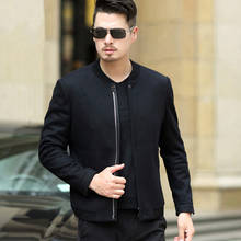 Men's Spring Jacket Chaquetas Hombre 2020 Mens Jackets And Coats Male Casual Slim Woolen Stand Collar Jacket Men WXF054 s 2024 - buy cheap