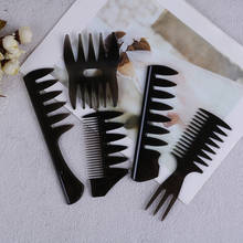 Profissional de corte de cabelo tingimento pente preto amplo dente escova de cabelo pente uso doméstico salão cabeleireiro pente 2024 - compre barato