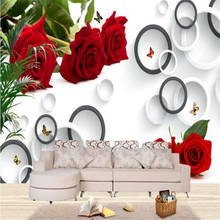 Milofi customized large 3D wallpaper mural fashion rose 3D ring TV background wall 2024 - buy cheap