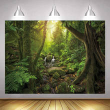 Фон для фотосъемки лес джунгли фон для фотостудии украшение для вечерние десерт стол Баннер зеленая пальма 2024 - купить недорого