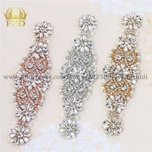 1 Piece Bling Crystal Appliques Rose Gold Beaded Rhinestone Appliques For Wedding Decorations 2024 - buy cheap