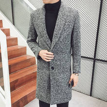 Осенне-зимний длинный Тренч мужской тонкий корейский стиль повседневная куртка мужской новый большой размер 5XL Тренч с лацканами пальто 2024 - купить недорого