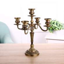 european decor Candle Holders 3-arms/5-arms Bronze Metal Wedding Candlestick Decoration Candle Stand Light Holder for Home Decor 2024 - buy cheap