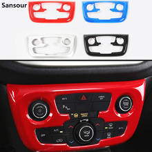 Sansour 5 cor abs ar condicionado do carro painel de controle decoração interior adesivos para jeep compass 2017 up automático estilo do carro 2024 - compre barato