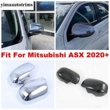 Rearview Mirror Caps Decoration Cover Trim ABS Chrome / Carbon Fiber Look Exterior Accessories Fit For Mitsubishi ASX 2020 2021 2024 - buy cheap