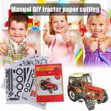 1:32 Tractor Paper Model DIY Paper Cutting Papercraft Toy Kids DIY Handmade Mini Tractor 3D Paper Model Children Educational Toy 2024 - buy cheap