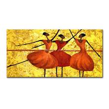 Mintura Hand Painted Modern Abstract Red Ballet Dancers Oil Painting On Canvas Wall Art Pictures For Living Room Home Decoration 2024 - buy cheap