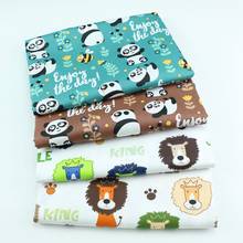 Tecido de algodão de panda, abelha, selva, leão, 160cm * 50cm, costura, acolchoado, roupa de cama, vestido diy, patchwork, tecido infantil 2024 - compre barato