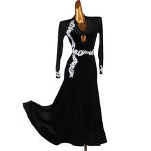 Vestido de Salón Estándar negro para mujer, vestido de Vals, Ropa de baile de salón, trajes de baile modernos, vestido de flamenco 2024 - compra barato